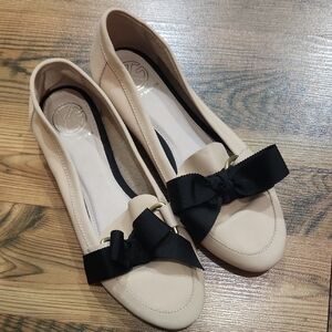 KG Kurt Geiger Natural Beige Kentish flat  loafer Almond Toe Coquette Preppy 37